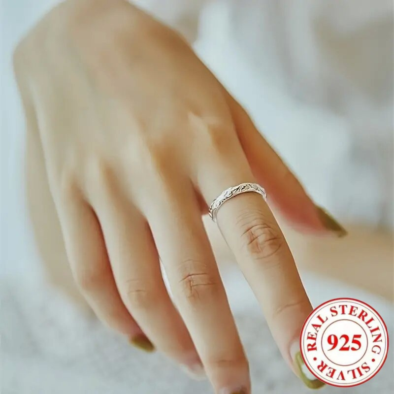 925 Silver Pattern Ring for Women's Daily Casual Party Jewelry